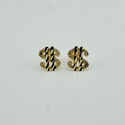10K Gold Money Sign Earrings Mini