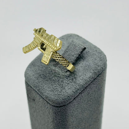 10K Gold Gun Ring | Face Size: 0.5"