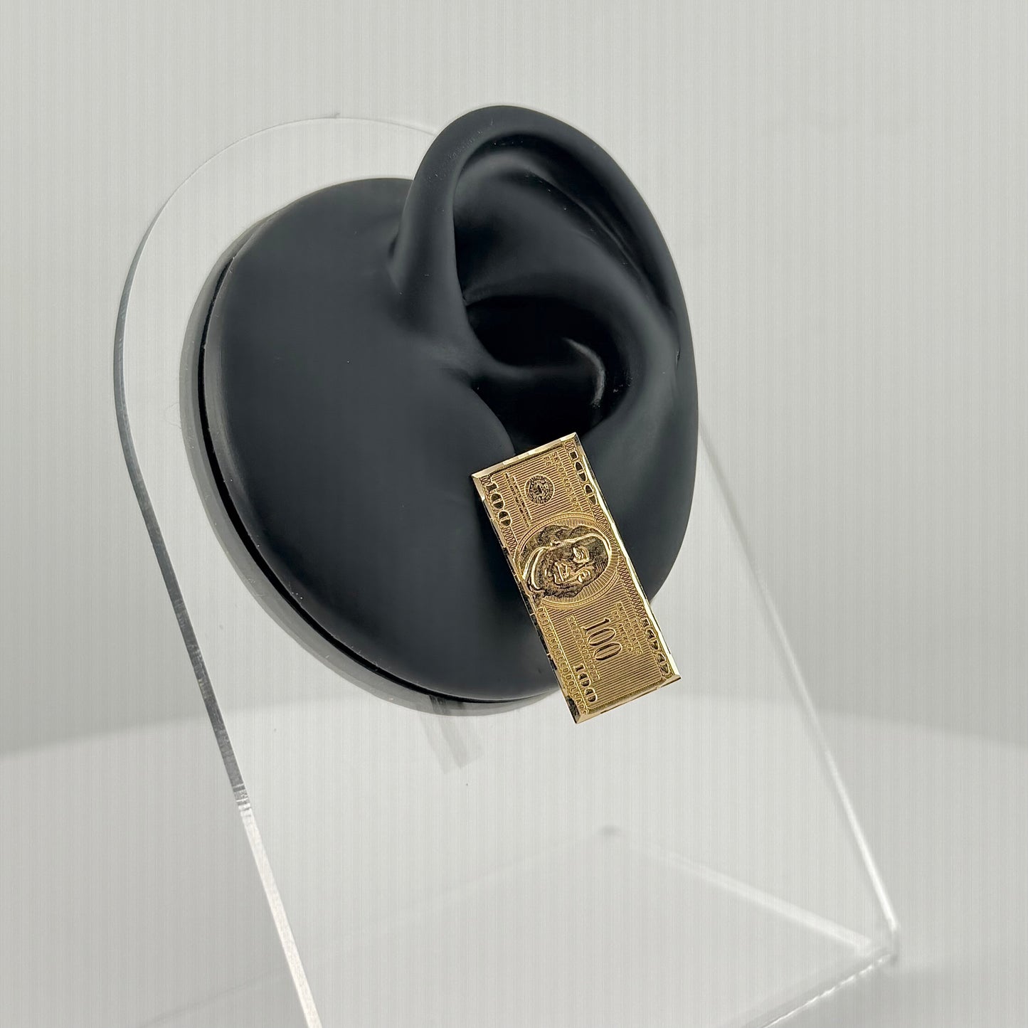 10K Gold $100 Bill Earrings