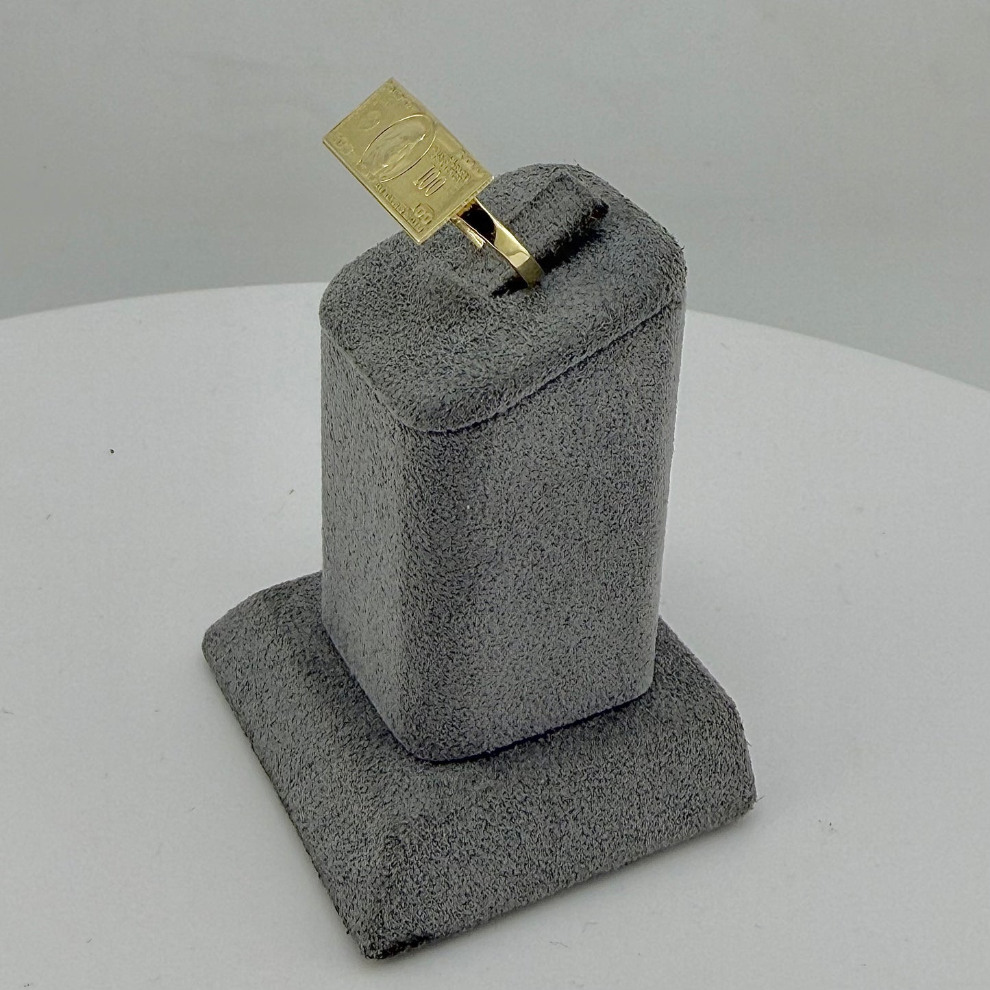 10K Gold Dainty $100 Bill Ring