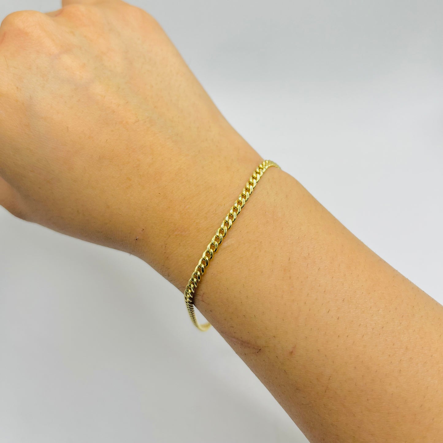 10K Gold 3mm Hollow Miami Cuban Bracelet