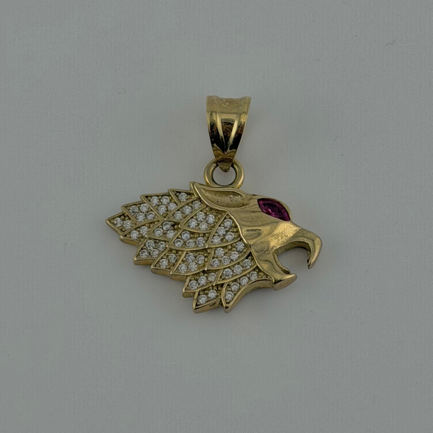 10k Gold Cz Eagle Head Charm