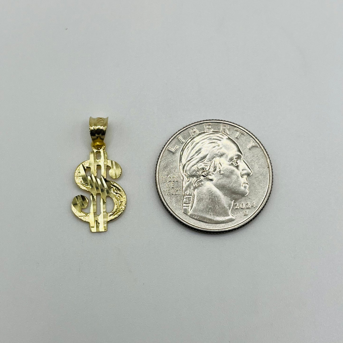 10k Gold SML Money Sign charm