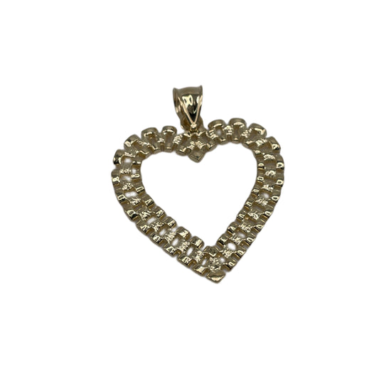 10K Gold RX Open Heart Charm (1.4")