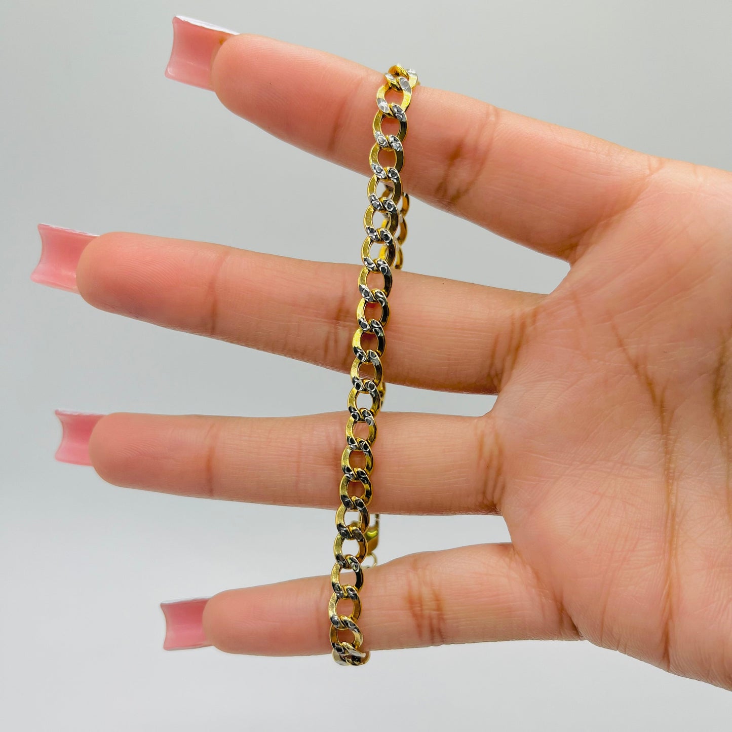 10K Gold Diamond Cut Cuban Bracelet | Width: 6mm