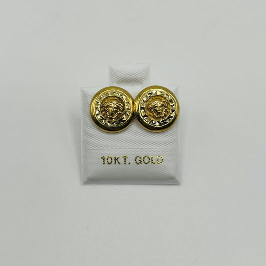 10k Diamond Cut Medusa Earrings