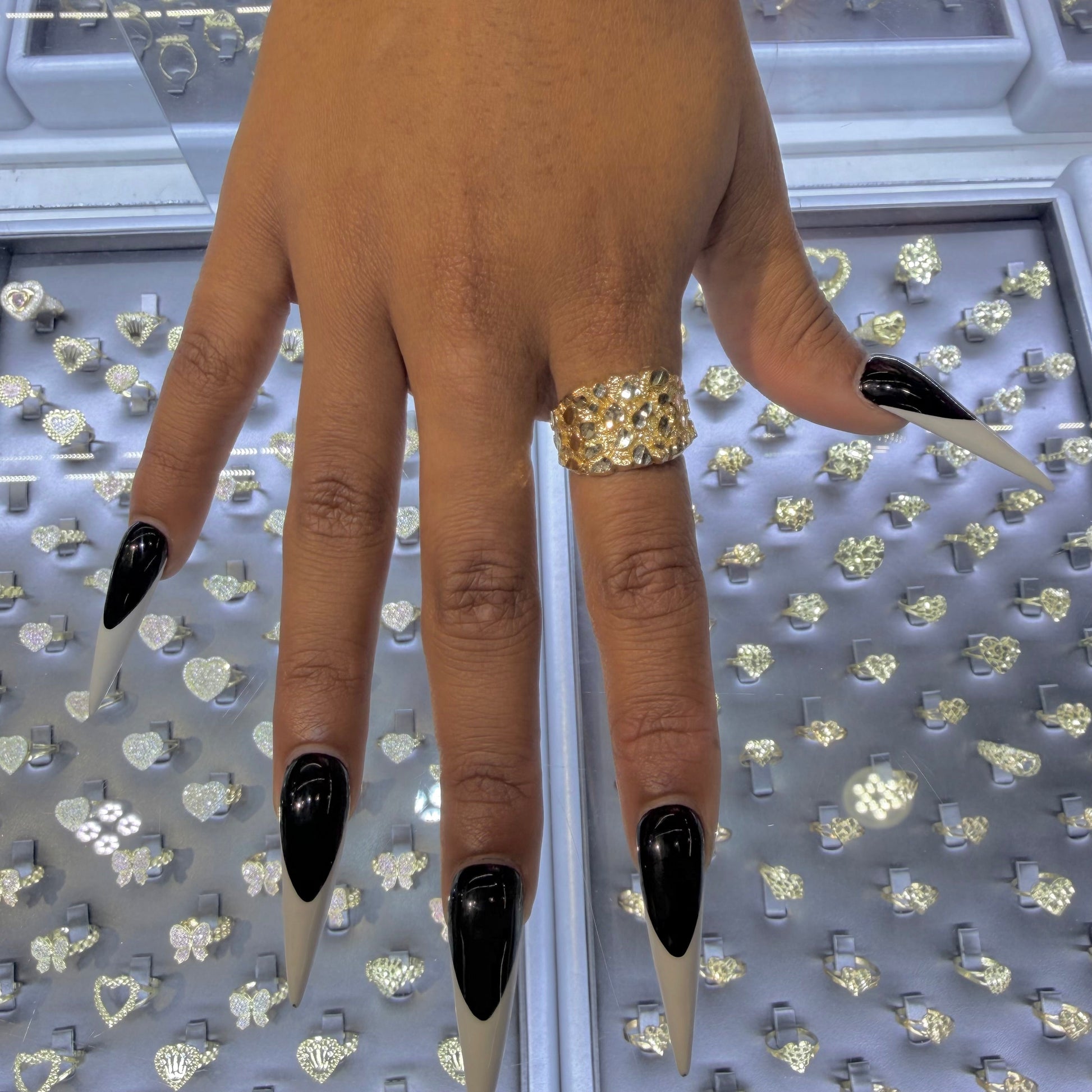 10K Gold Classic Nugget Ring | Face Size: 15mm