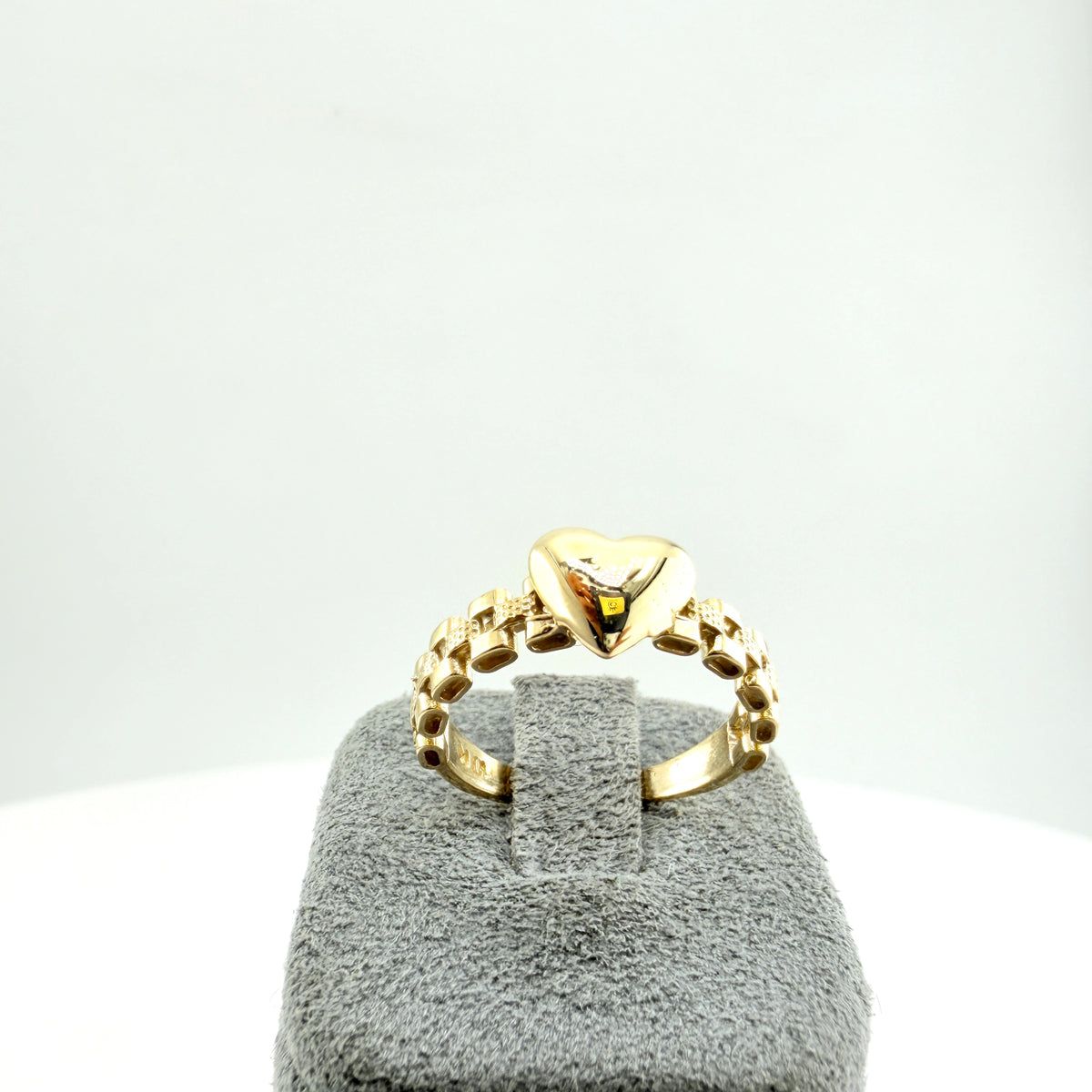 10K Gold Bubble Heart Reflections Ring RX band