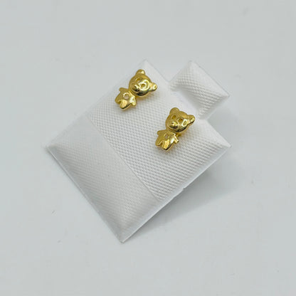 10k Gold Teddy Bear Earrings (Screwback)