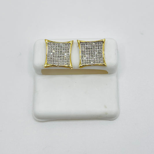 10k Gold Diamond Kite Earrings 13mm (Screwback)