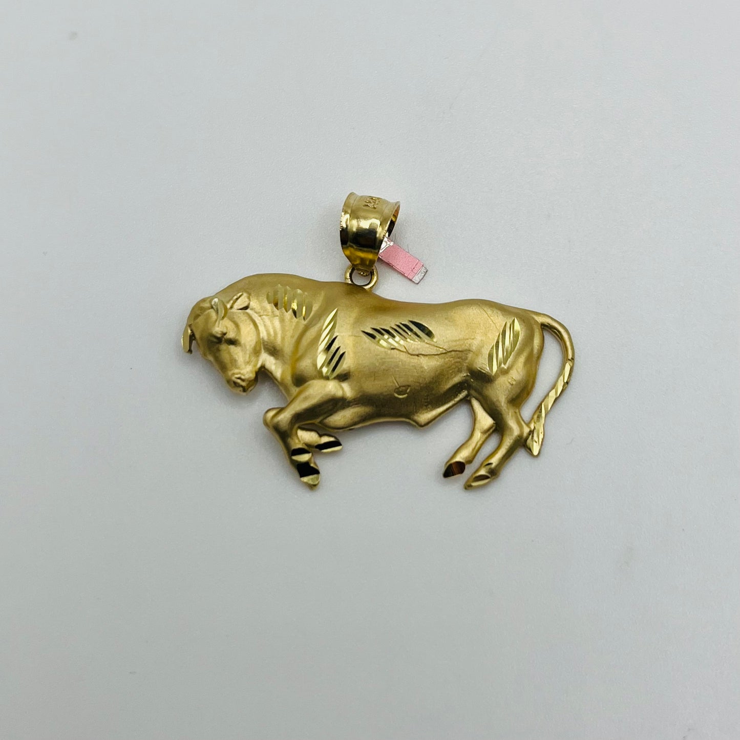 14k Gold Yellow Bull Pendant (MED)
