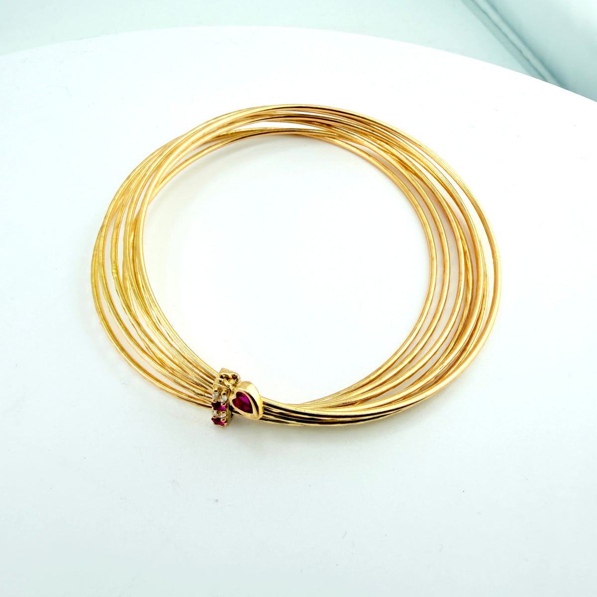 14K Gold Semanario Bangle Set