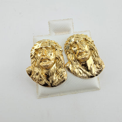 10K Gold Jesus Piece Earrings (Large)
