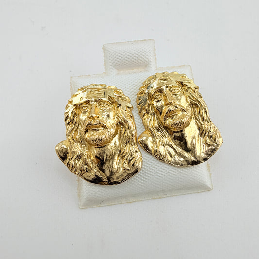 10K Gold Jesus Piece Earrings (Large)