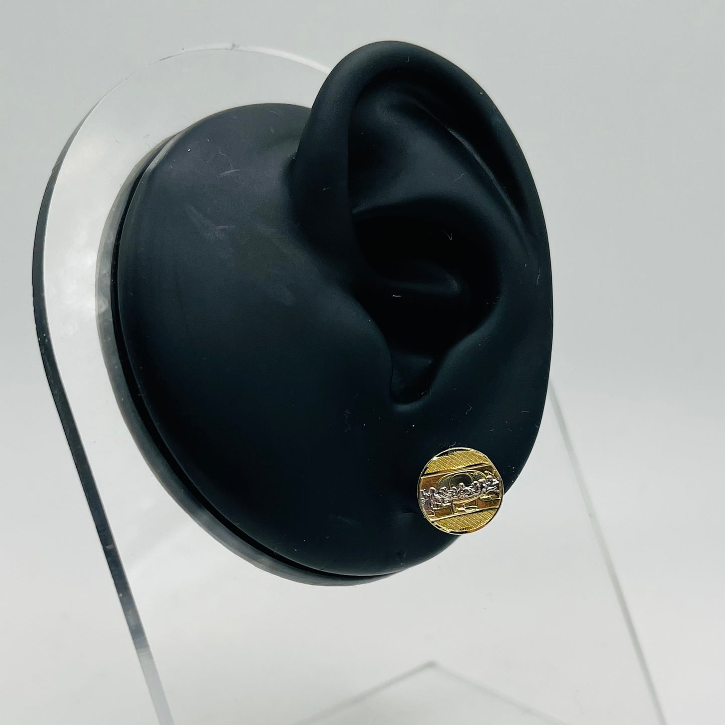 10k Gold Last Supper Disc Earrings (sm)
