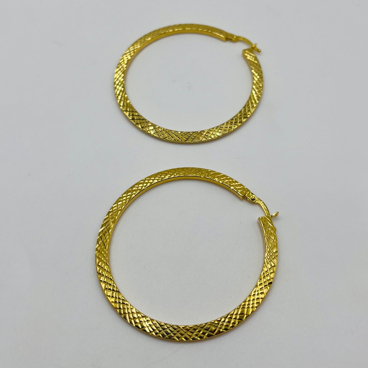 10k Gold Prism Hoops 2in
