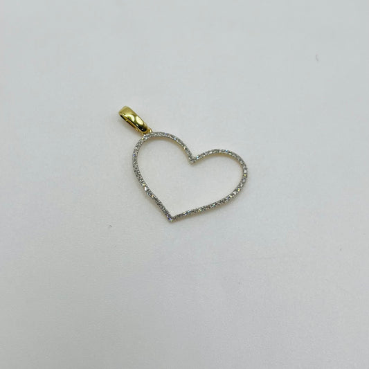 14k Gold Diamond Velora Heart Pendant