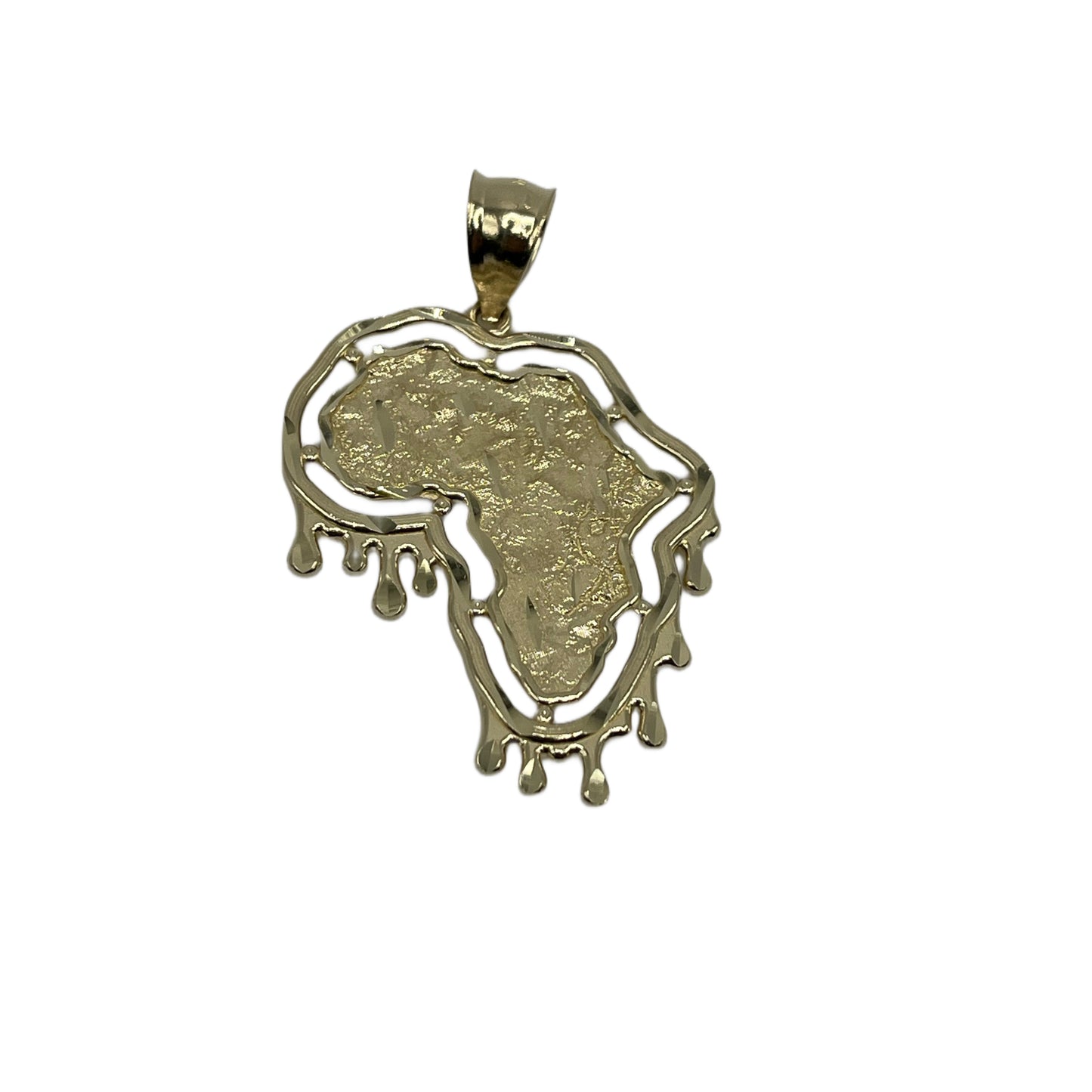 10K Gold Dripping Africa Charm