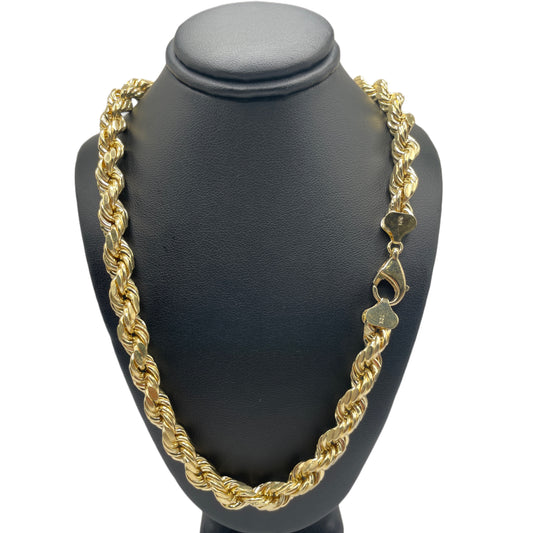 10K Gold 8mm Hollow Rope Chain