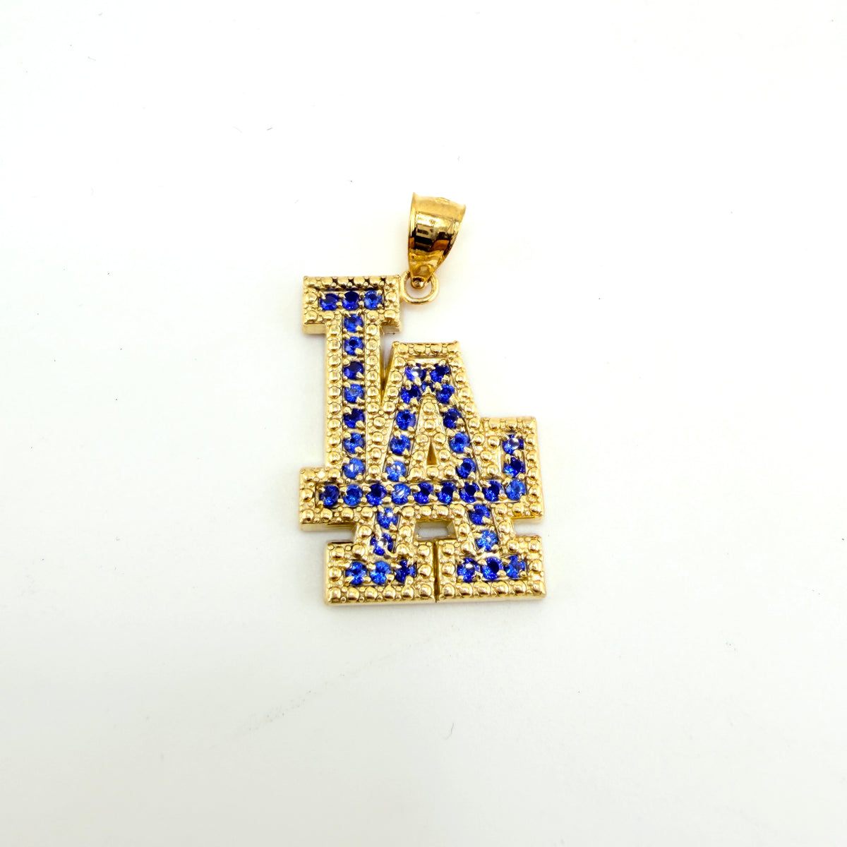 10K Gold Blue LA Pendant