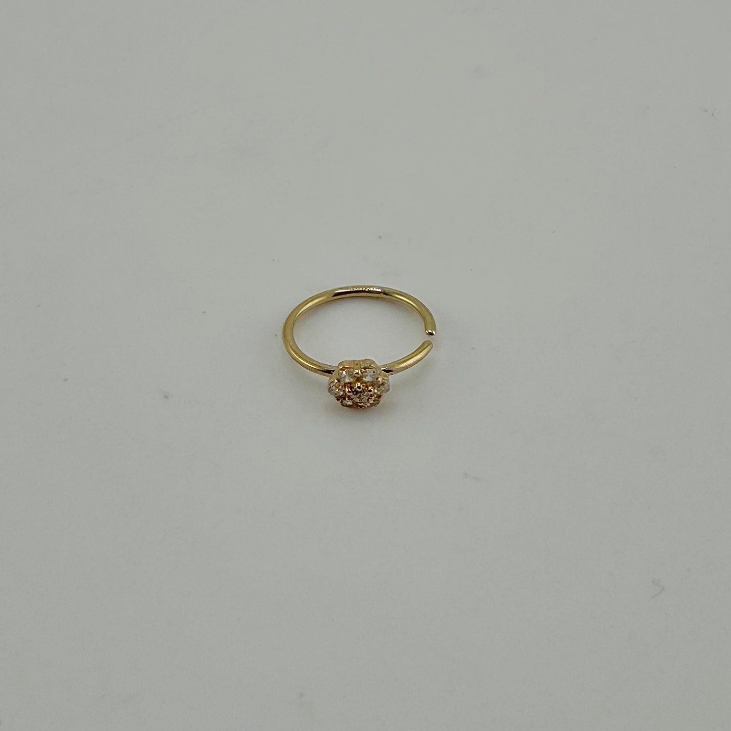 14k Gold Cluster Flower Hoop Nose Ring