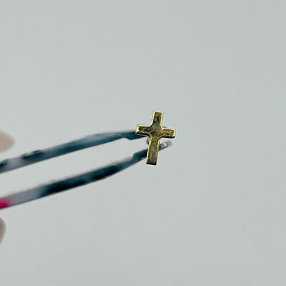 14K Gold Cross Nose Ring