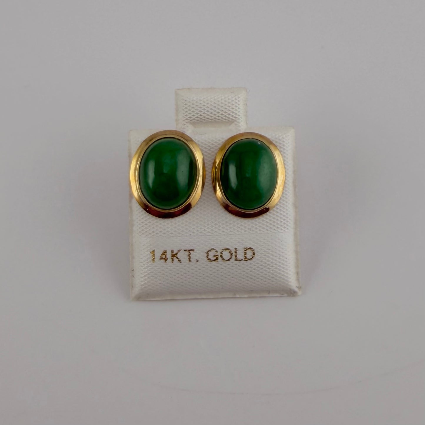 14k Gold Jade Earrings