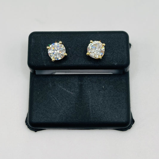 14k Gold Lab Diamond 4 Prong Earrings