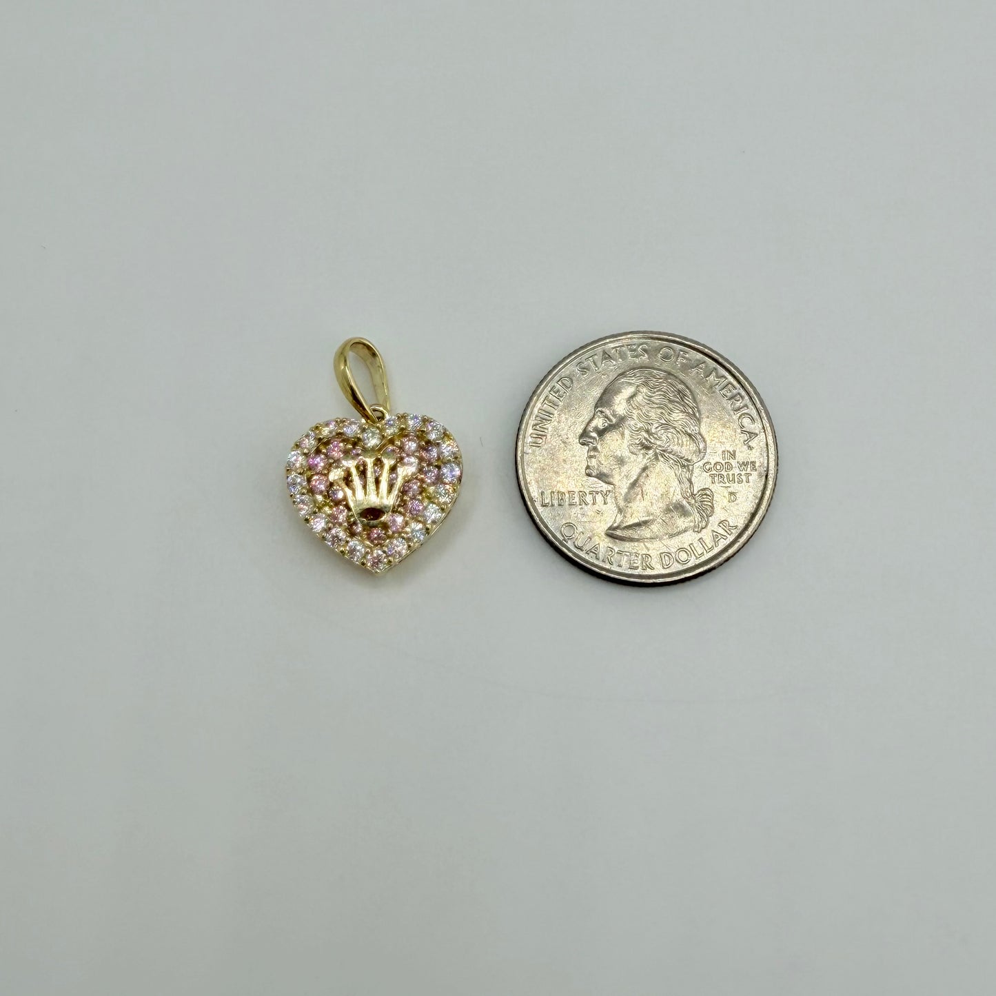 10k Gold Princess Cz RX Crown Pendant (M)