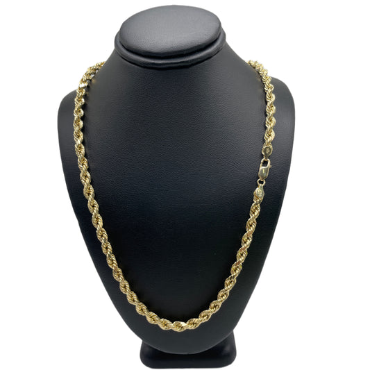 14K Gold Hollow Rope Chain 4.5mm