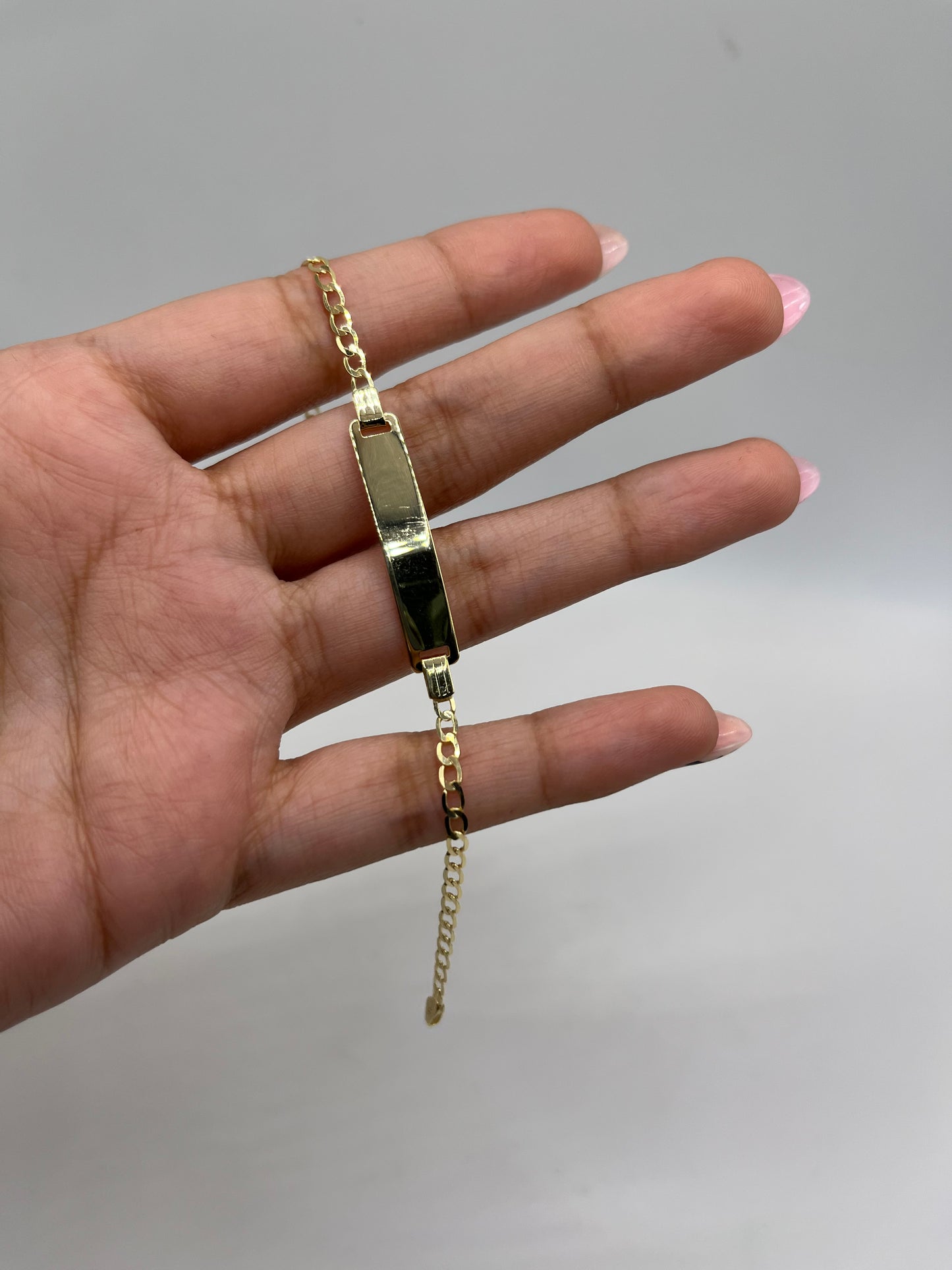 10K Gold 2.5mm Solid Cuban ID Bracelet