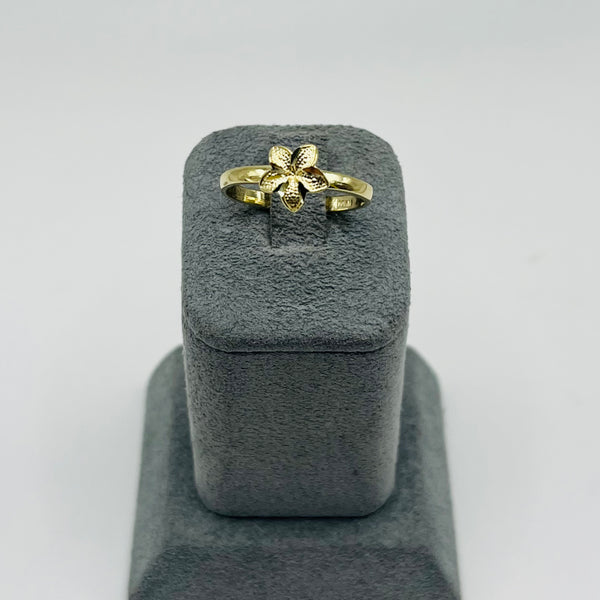10k Gold Single Hibiscus Flower Ring (small) – Candy Jewelers