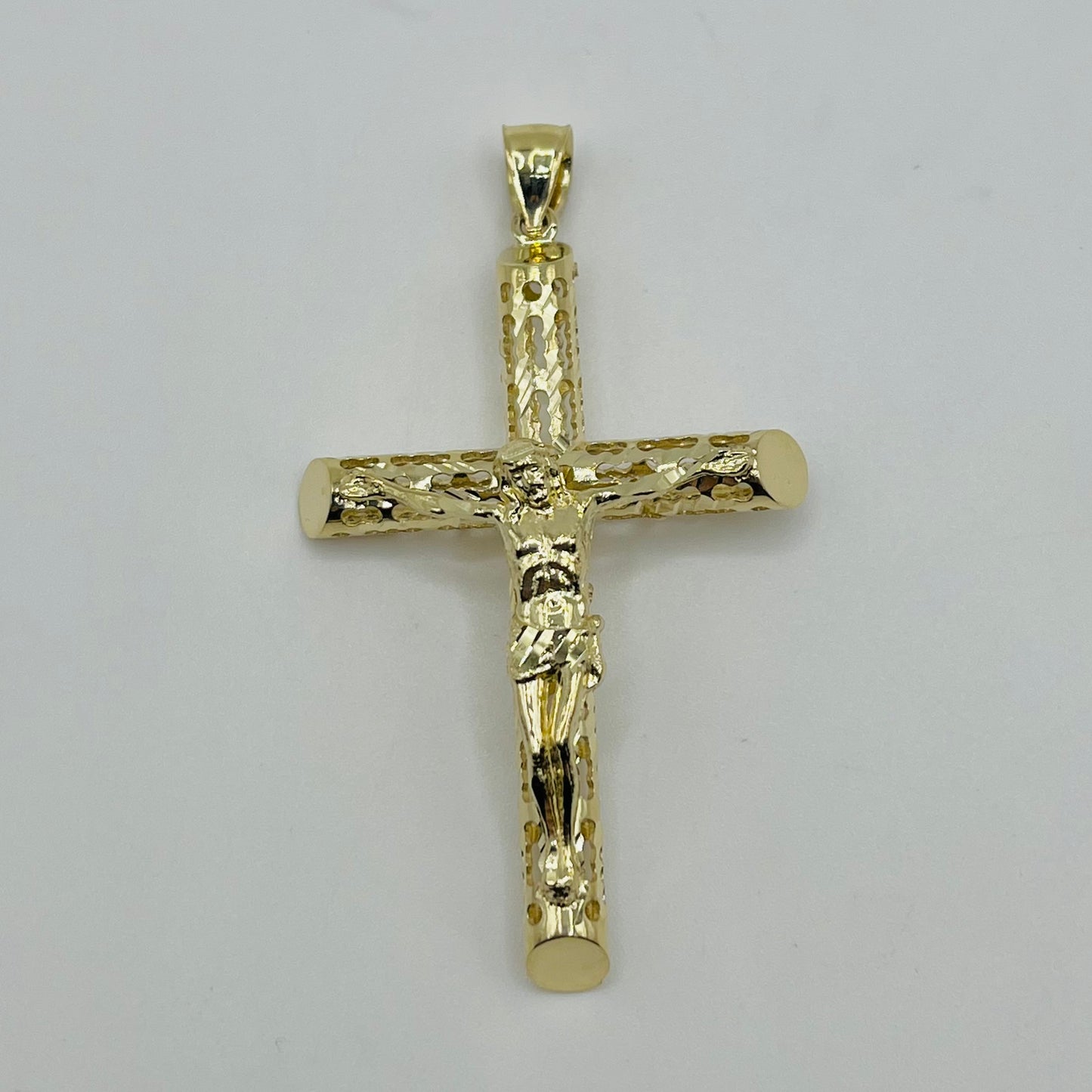 10k Gold Anointed Crucifix Cross Charm (L)