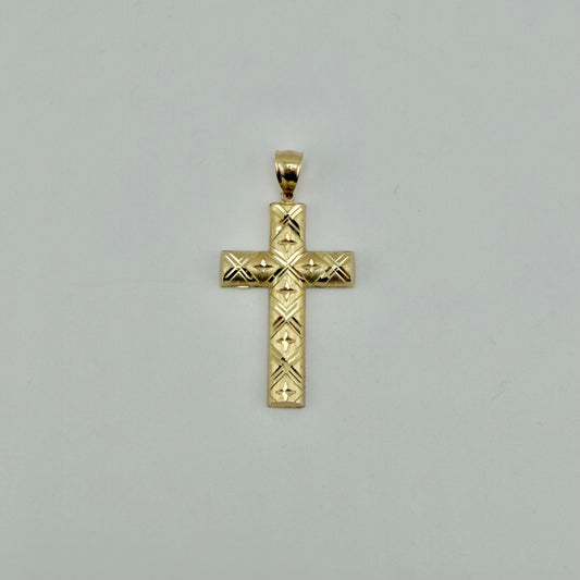 14k Gold Dc Solid Cross Charm