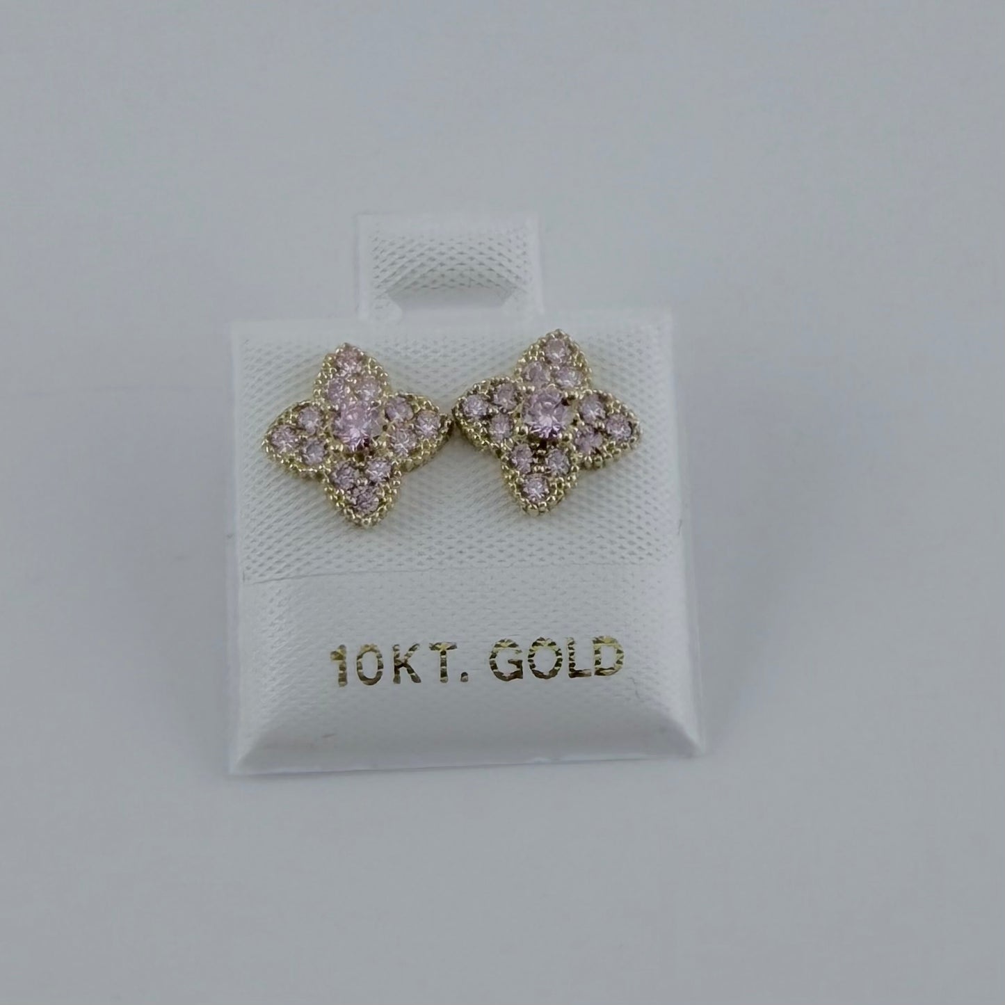10k Gold Celeste Cz Earrings Pink