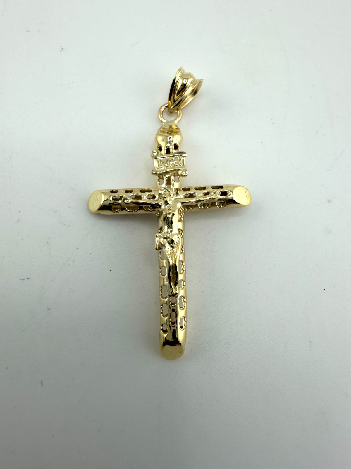 10K Gold Pierced Cross with Jesus