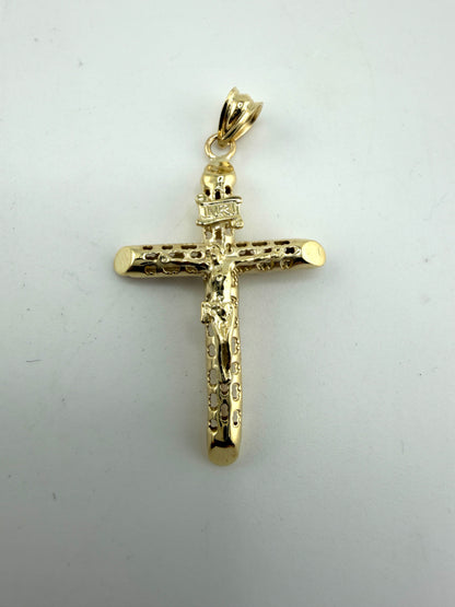 10K Gold Pierced Cross with Jesus