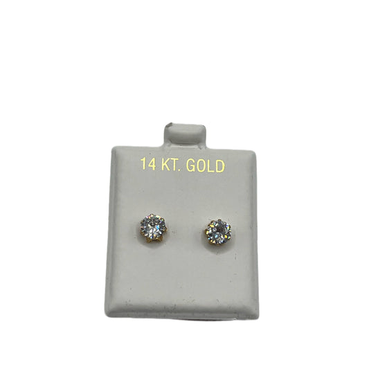 14K Gold Round Cut Studs (6mm)