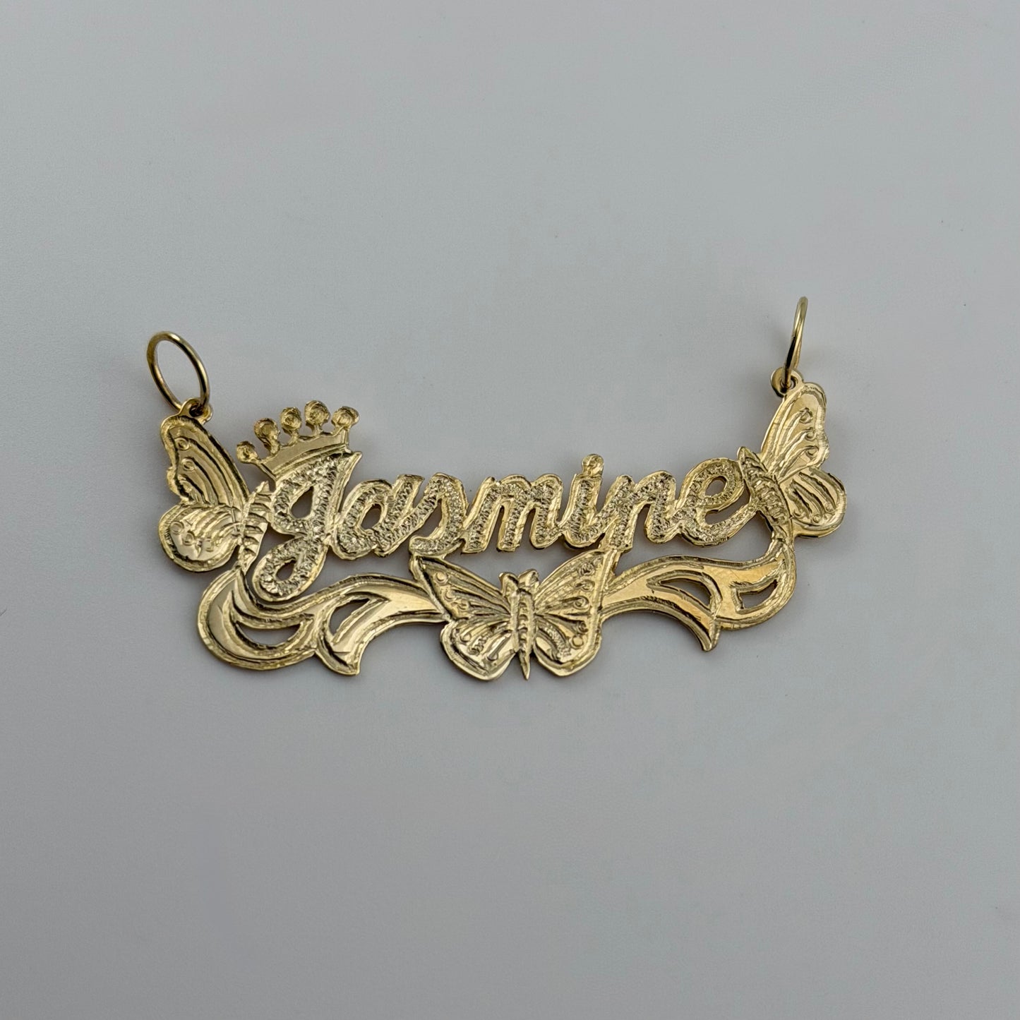 14k Gold Custom Butterfly Nameplate