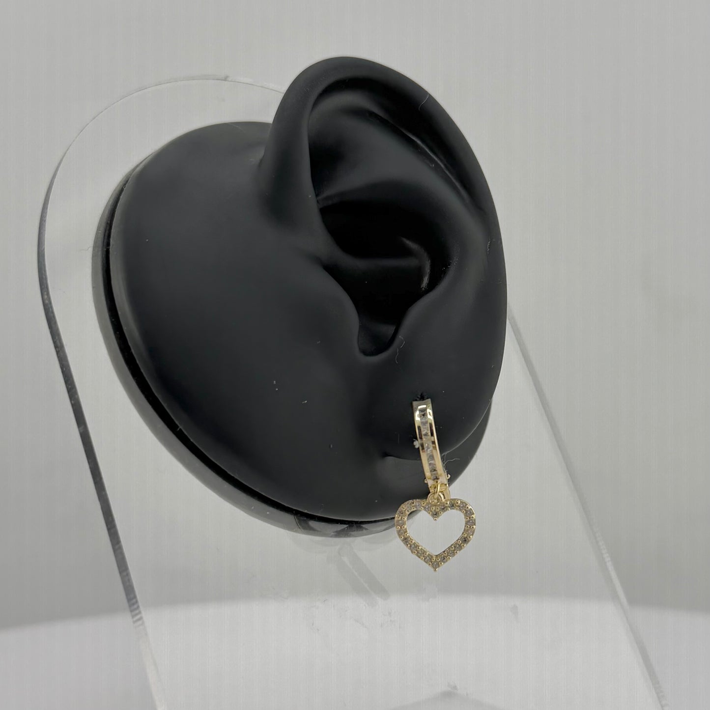 10k Gold Open Heart Cz Baby Hoops