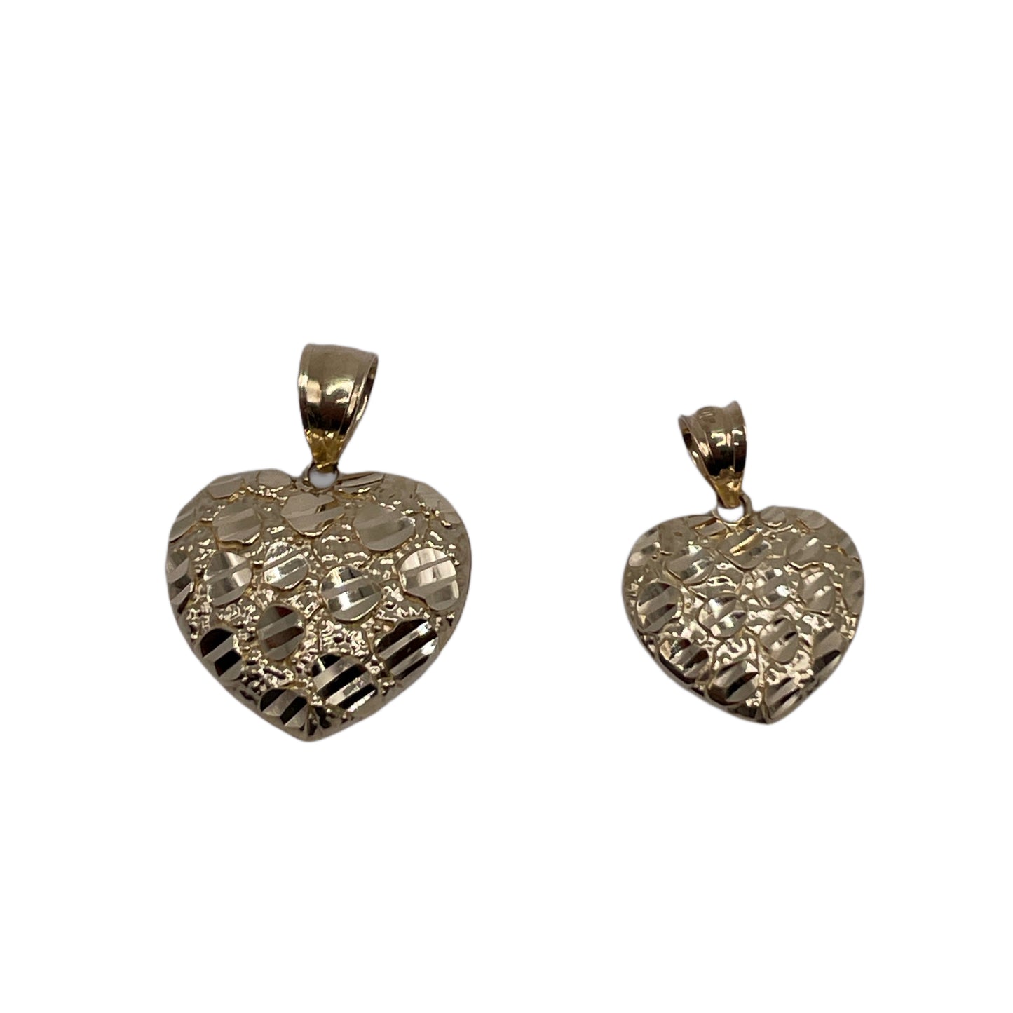 10K GOLD NUGGET HEART CHARM 14M