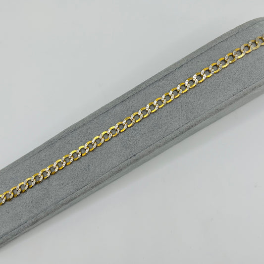 10K Gold Diamond Cut Cuban Bracelet 6.5MM