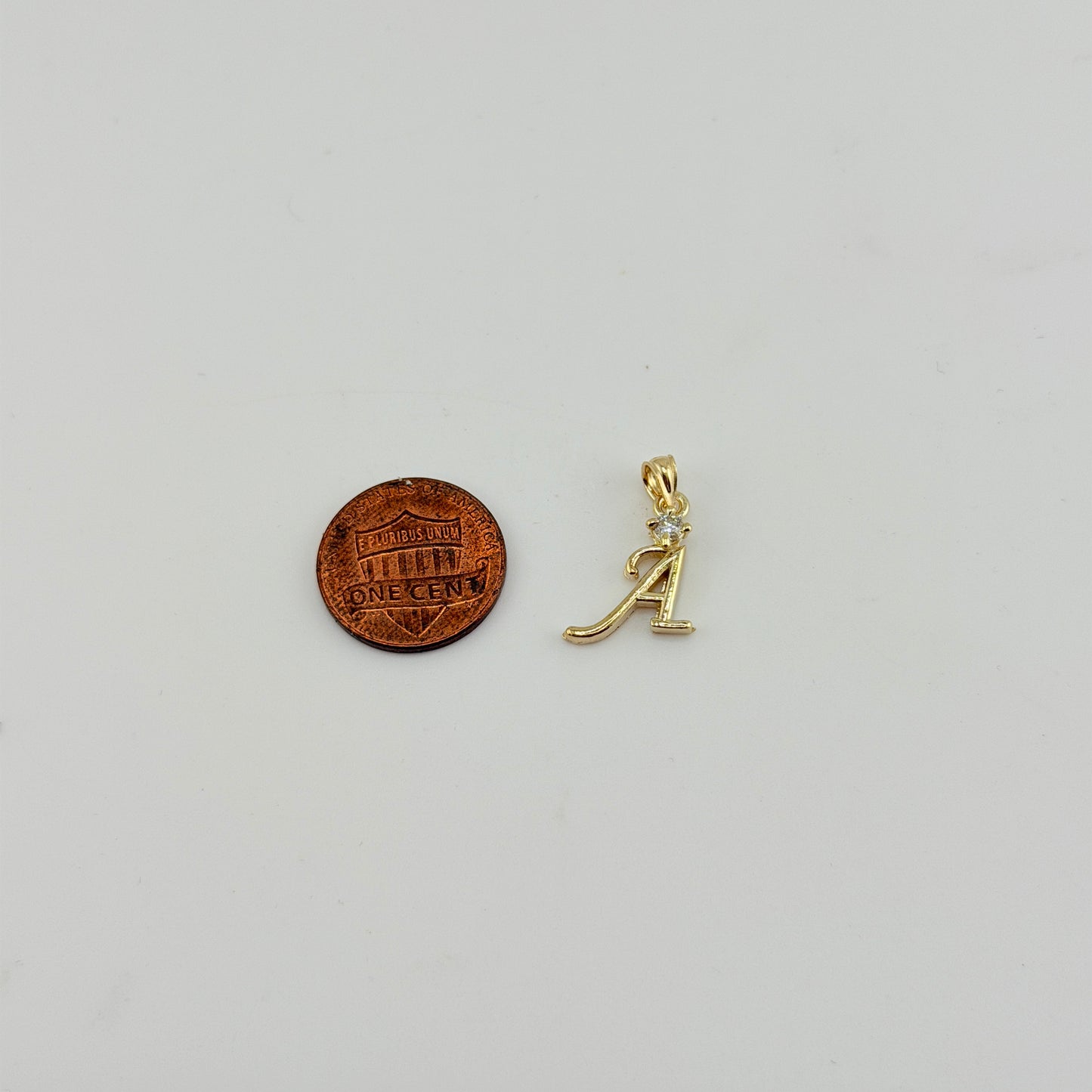 10K Gold Cursive Initial Charm Princess Edition