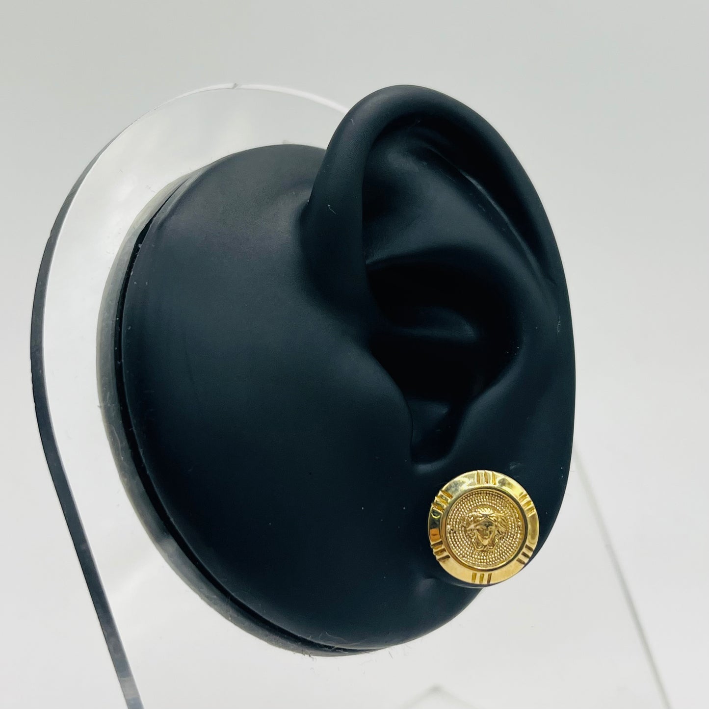 10k Gold Round Medusa Earrings