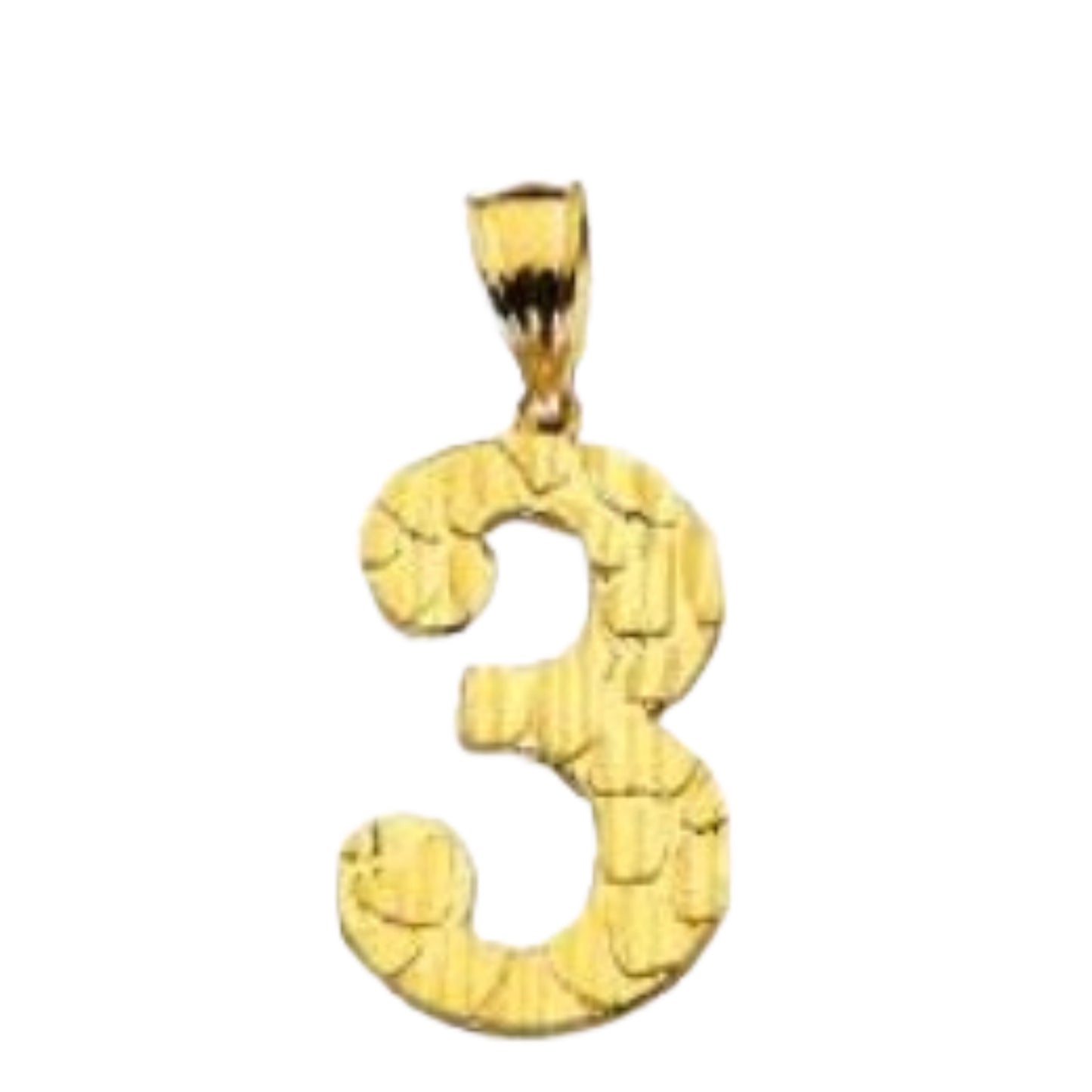 10K Gold Nugget Number Charms