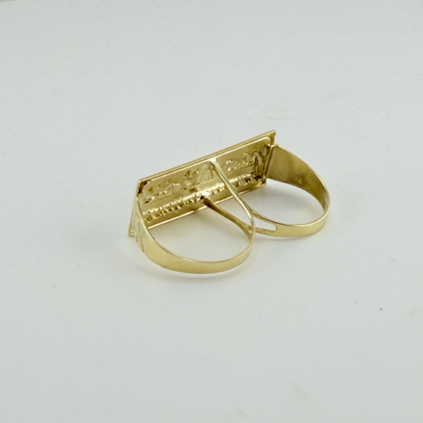 10K Gold Two Finger Last Supper Ring (Medium)