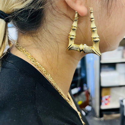 10K Gold Door Knocker Hoops | Diameter: 1.75"