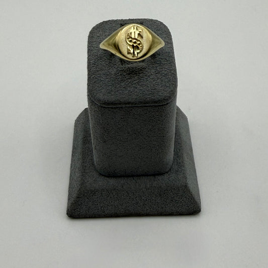 10k Gold Matte Money-Sign Ring