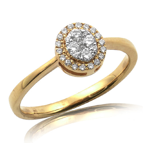 14k Gold Natural Diamonds Opal Sky Ring