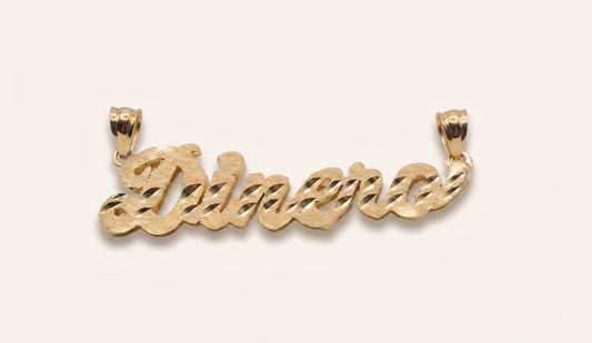 10K Gold Double Nameplate - Dominique